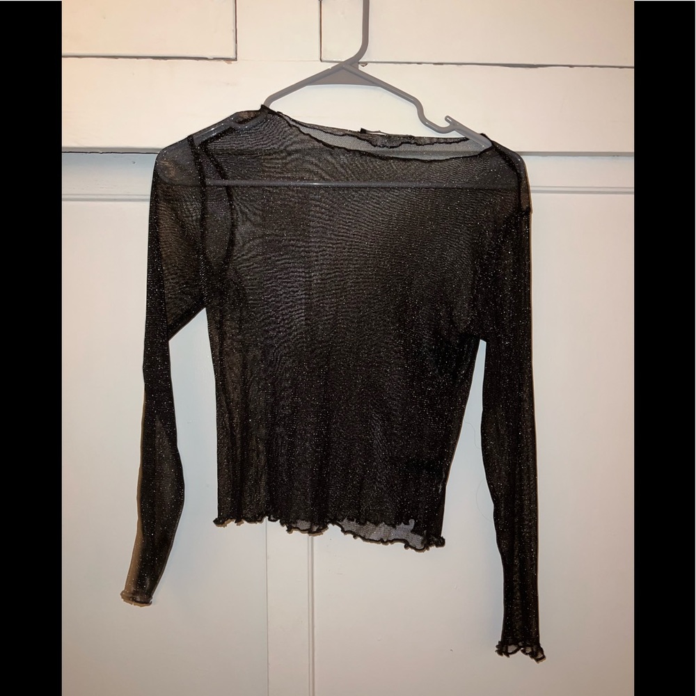 BRANDY MELVILLE SPARKLY MESH LONGLSEEVE